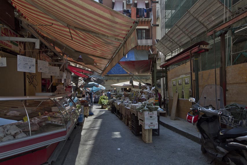 I banchi del mercato della Vucciria
